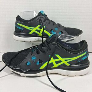 Asics Gel-Fit Nova Mens Training Shoes Black Lime‎ Green Blue S650N Size 10